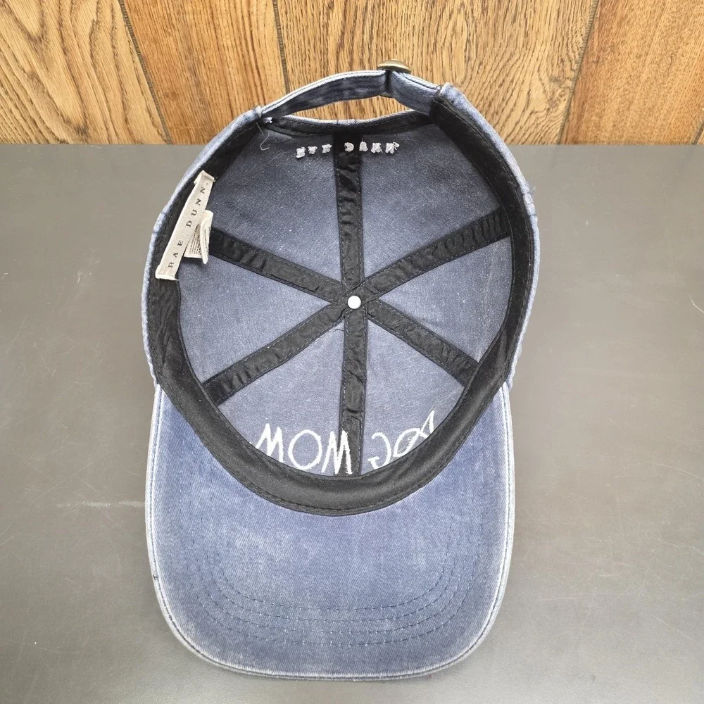 Rae Dunn Hat‎ Cap Strap Back Womens One Size Blue Dog Mom Denim Washed Casual